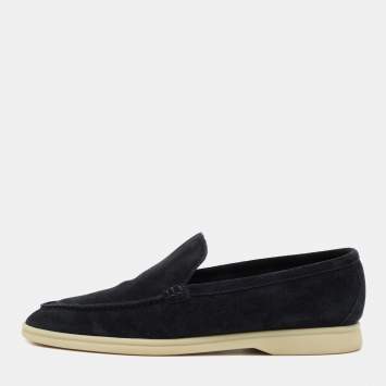 Pre Owned Loro Piana Blue Suede Summer Walk Slip On Loafers Size 42