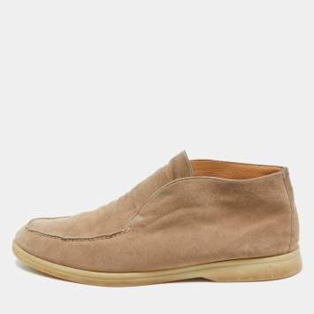 Pre Owned Loro Piana Beige Suede Open Walk Chukka Boots Size 44