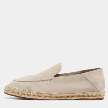 Pre Owned Loro Piana Grey Suede Open Walk Loafers Size 45