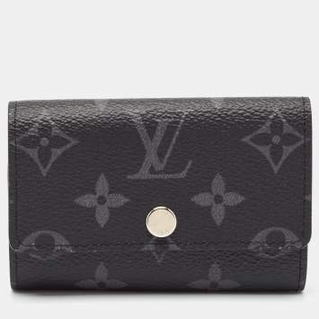 Pre Owned Louis Vuitton Monogram Eclipse Canvas 6 Key Holder