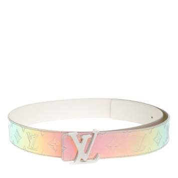 Pre Owned Louis Vuitton Monogram PVC Prism LV Shape Belt 100CM