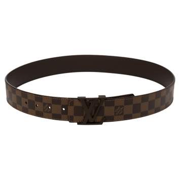 Pre Owned Louis Vuitton Damier Ebene Canvas LV Initiales Belt 90CM