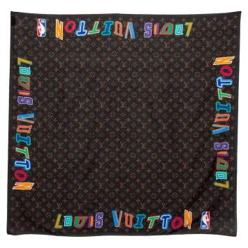 Pre Owned Louis Vuitton Brown LVXNBA Monogram Print Cotton Bandana