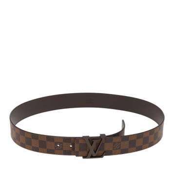 Pre Owned Louis Vuitton Damier Ebene Canvas Initiales Belt 95 CM