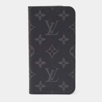 Pre Owned Louis Vuitton Monogram Eclipse Canvas iPhone X Folio Case