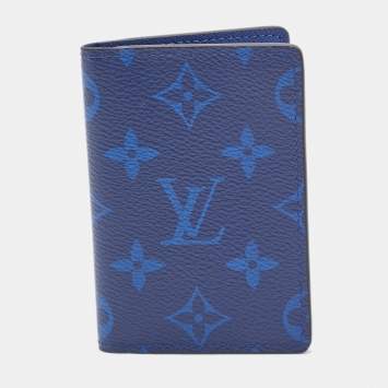 Pre Owned Louis Vuitton Blue Monogram Canvas Pocket Organizer