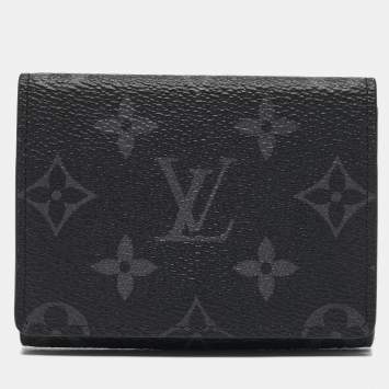Pre Owned Louis Vuitton Monogram Eclipse Canvas Envelope Business Card Holder