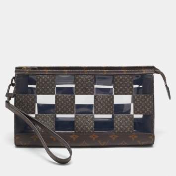 Pre Owned Louis Vuitton Monogram Chess Canvas and PVC Standing Pouch
