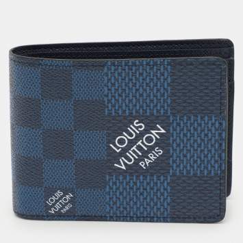 Pre Owned Louis Vuitton Navy Damier Graphite 3D Canvas Multiple Bifold Wallet