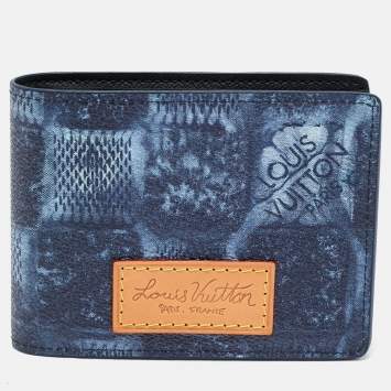 Pre Owned Louis Vuitton Marine Damier Salt Canvas Multiple Wallet