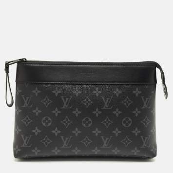 Pre Owned Louis Vuitton Monogram Eclipse Canvas Pochette Voyage Souple
