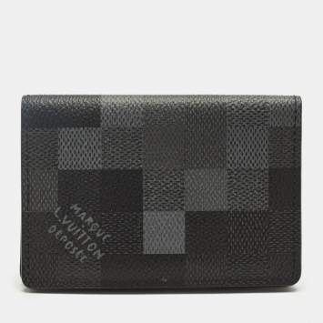 Pre Owned Louis Vuitton Black Damoflage Canvas Pocket Organizer