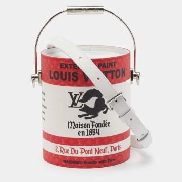 Pre Owned Louis Vuitton LV Paint Can Red Monogram Canvas Bucket Bag
