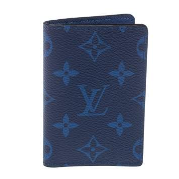 Pre Owned Louis Vuitton Cobalt Monogram Coated Canvas Taïgarama Pocket Organizer