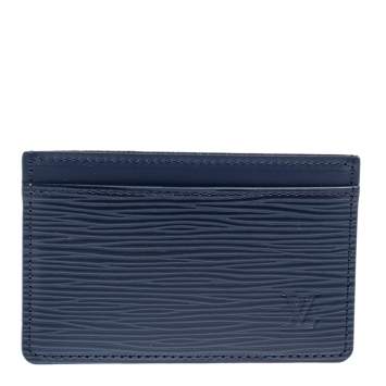 Pre Owned Louis Vuitton Navy Blue Epi Leather Card Holder