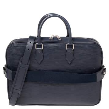 Pre Owned Louis Vuitton Navy Blue Epi Leather Dandy MM Briefcase