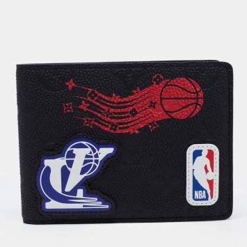 Pre Owned Louis Vuitton x NBA Black Taurillon Monogram Leather Multiple Wallet