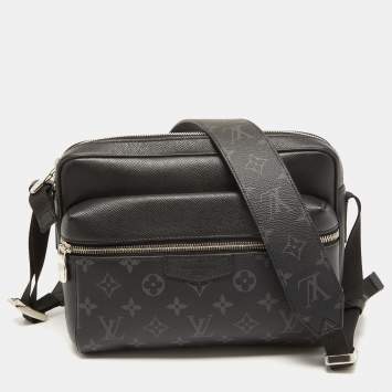 Pre Owned Louis Vuitton Black Monogram Eclipse Canvas and Taiga Leather Outdoor Messenger Bag