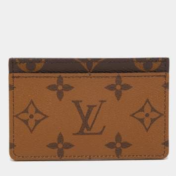 Pre Owned Louis Vuitton Monogram Reverse Canvas Card Holder