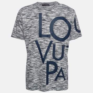 Pre Owned Louis Vuitton Blue Blown Up Print Jersey Galaxy T-Shirt L