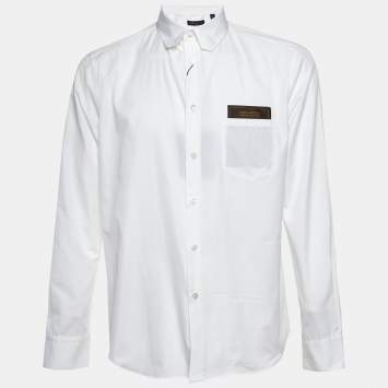 مملوكة مسبقًا Louis Vuitton White Cotton Staples Edition Long Sleeve Shirt M