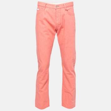 Pre Owned Louis Vuitton Peach Denim Jeans XL