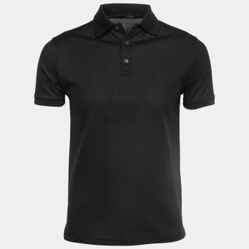 Pre Owned Louis Vuitton Dark Grey Cotton Polo T-Shirt XS