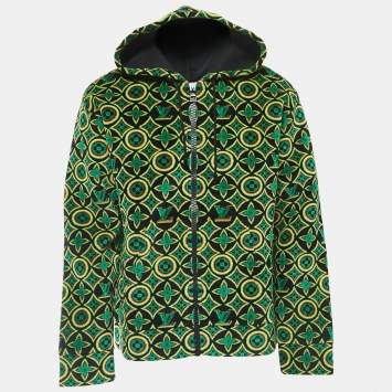 Pre Owned Louis Vuitton Multicolor Jamaican Flower Patterned Terry Cotton Zip Front Hoodie XL