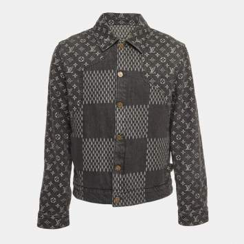 Pre Owned Louis Vuitton Virgil Abloh X Nigo Grey Monogram Denim Jacket L