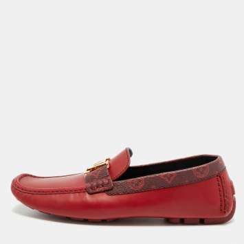 Pre Owned حذاء لوفرز لويس فيتون مونت كارلو جلد بني مقاس 42