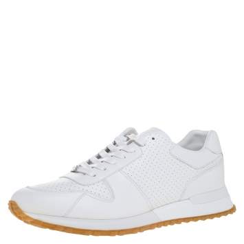 Pre Owned Louis Vuitton x Supreme White Leather Run Away Sneakers Size 43.5