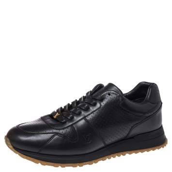 Pre Owned Louis Vuitton x Supreme Black Leather Run Away Low Top Sneakers Size 42