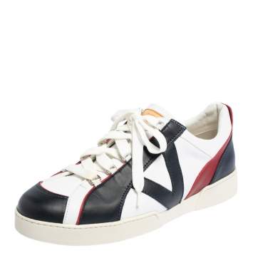 Pre Owned Louis Vuitton Multicolor Leather Lace Up Low Top Sneakers Size 44