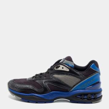 مملوكة مسبقًا Louis Vuitton Black/Blue Leather, Mesh and Monogram Canvas Low-Top Sneakers Size 41