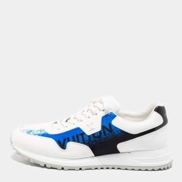 Pre Owned Louis Vuitton Tri-Color Leather and Printed Fabric Runaway Low-Top Sneakers Size 41.5