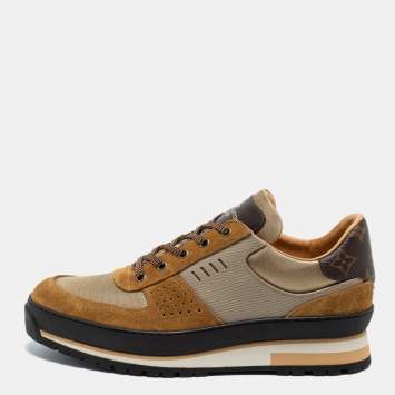 مملوكة مسبقًا Louis Vuitton Brown/Beige Coated Canvas and Suede  Harlem Richelieu Sneakers Size 42