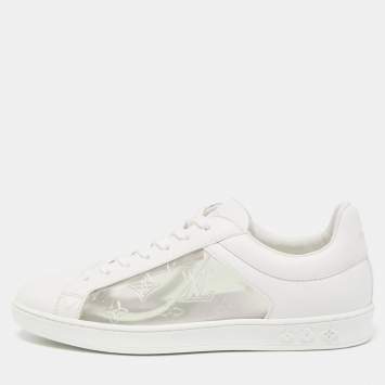 Pre Owned Louis Vuitton White Leather and PVC Low Top Sneakers Size 41