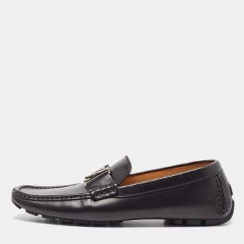 Pre Owned Louis Vuitton Black Leather Monte Carlo Loafers Size 40.5