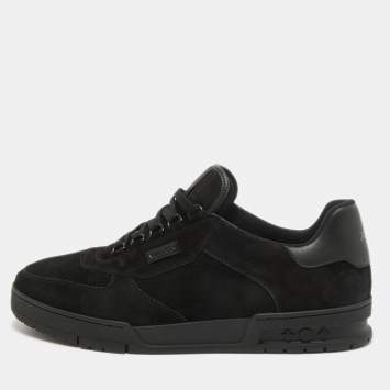 مملوكة مسبقًا Louis Vuitton Black Suede LV Trainer Sneakers Size 45