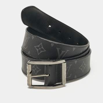 Pre Owned Louis Vuitton Monogram Eclipse Ceinture Buckle Belt 100CM