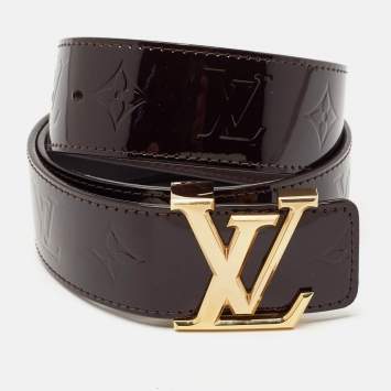 مملوكة مسبقًا Louis Vuitton Amarante Monogram Vernis LV Initiales Belt 85CM