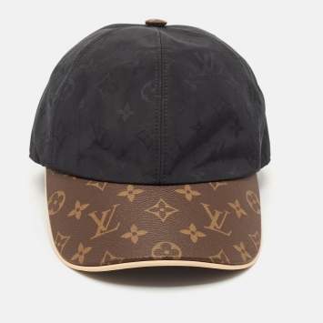 Pre Owned Louis Vuitton Black Polyester and Leather LV Get Ready Cap L