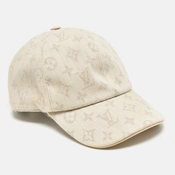 Pre Owned  Louis Vuitton Cream Monogram Canvas Baseball Cap 53 CM
