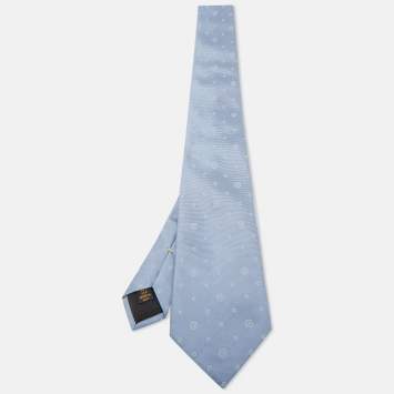 Louis Vuitton Blue Patterned Traditional Tie