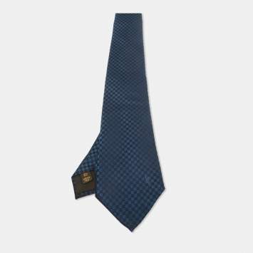 Louis Vuitton Blue/Black Damier Silk Tie