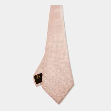 Louis Vuitton Pink Floral LV Jacquard Silk Tie
