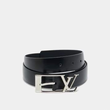 Pre Owned Louis Vuitton Black Leather Neogram Belt 90CM