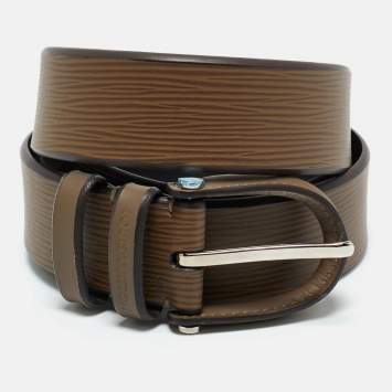 Pre Owned Louis Vuitton Brown Epi Leather Buckle Belt 95CM