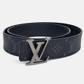 Pre Owned Louis Vuitton Black Leather Eclipse Reversible Belt