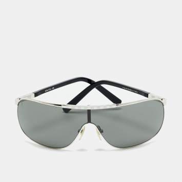 Pre Owned Louis Vuitton Black/Silver Tone Z0412U Attraction Mask Shield Sunglasses